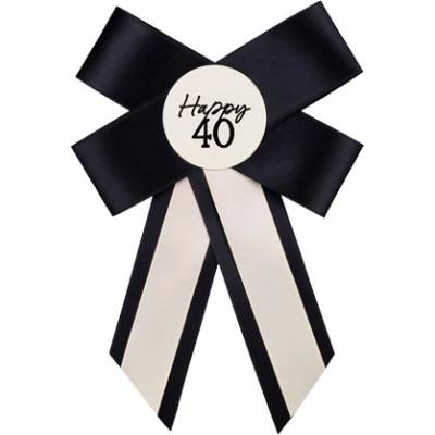 PartyDeco Odznak číslo 40 se stuhou