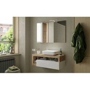 LC Mobili Гардероб с огледало бял/кафяв LC Mobili Italia Хамбург 110x75 см (432430-7110P)