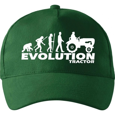 Evolúcia traktor so zahnutým šiltom a látkovou sponou Fľaškovozelená