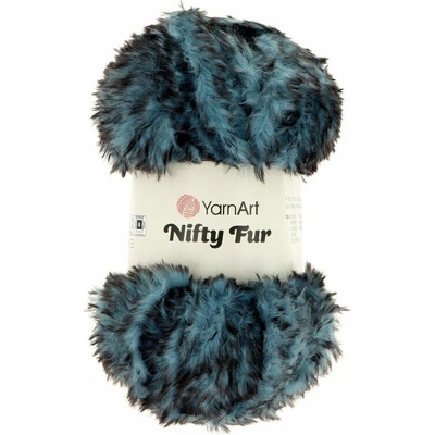 Yarnart Nifty Fur 8422 modrá s čiernou
