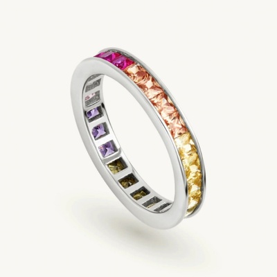 SilveAmo Stříbrný prsten Duhový prstenec KK2FC2093 18