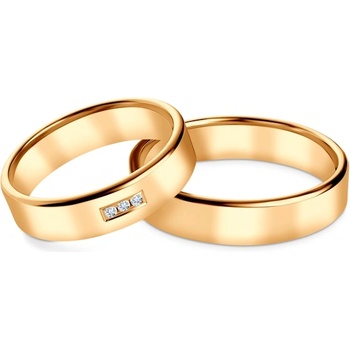 SAVICKI Сватбени халки: жълто злато, плоски, 5 мм