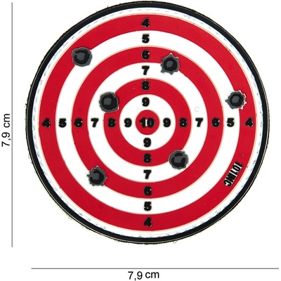 Gumová nášivka 101 Inc Target - červená