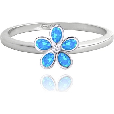 MINET JMAD0043BR Strieborný prsteň FLOWERS s modrými opálmi