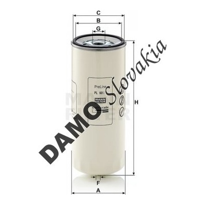 MANN FILTER Palivový filter MANN FILTER PL 601/1 x