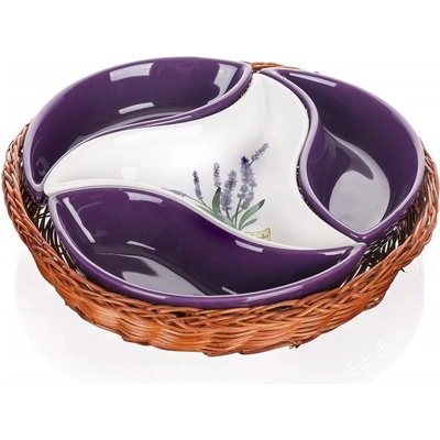 Banquet Mísa v košíku LAVENDER 23 cm 4 ks