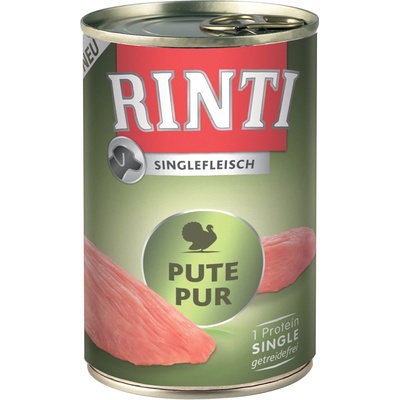 RINTI - 6x400г Rinti, консервирана храна за кучета, чисто пуешко