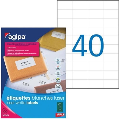 Etikety laser 52,5x29,7mm Agipa A4 100 hárkov 119061