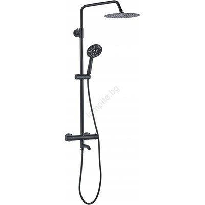 Rea Rea-p4113 - Комплект за душ с термостатен смесител lungo, матово черен (re0265)