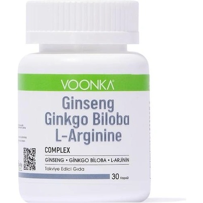 Voonka Ginseng Ginkgo Biloba L-Arginine, 32 капсули, Voonka (84192)