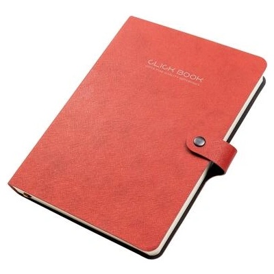 GIPTA Тетрадка Click, кремава хартия, широки редове, кожена корица, A5, 120 листа (6346)