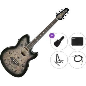 Ibanez TCY10PA-BKB Premium SET Transparent Brown Black Burst Електро-акустична китара Джъмбо