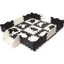 KIK Kontrastné penové puzzle 30 x 30 cm 25 ks čierna krémová