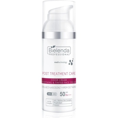 Bielenda Post Treatment Care Soothing & Tinted Face Cream успокояващ крем за чувствителна и раздразнена кожа SPF 50 50ml