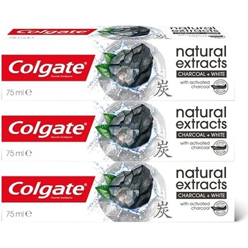 Colgate Bieliace zubná pasta s aktívnym uhlím Natura l s Charcoal Trio 3 x 75 ml