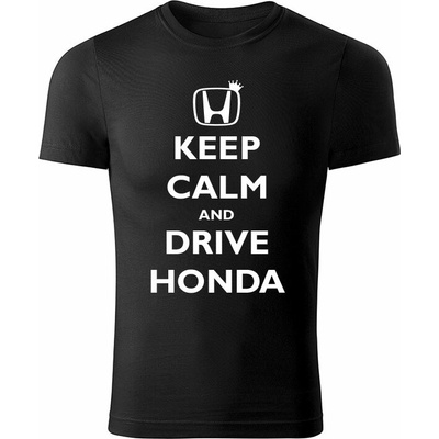 T-ričko Keep calm and drive Honda pánske tričko tyrkysová biela