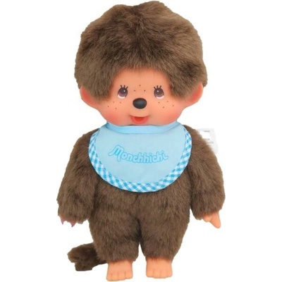 Monchhichi Mončiči chlapec so svetlomodrým podbradníkom 20 cm