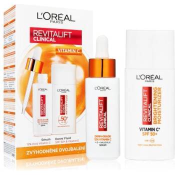 L'Oréal Revitalift Clinical Pure 12% Vitamin C подаръчен комплект: серум Revitalift Clinical Vitamin C Serum 30 ml + дневен крем за лице Revitalift Clinical Vitamin C Anti-UV Fluid SPF50 50 ml унисекс