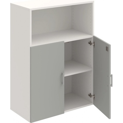 Hobis DZ 3 80 02 Skříň policová dvéřová 111 × 80 cm - Šedá , Bílá , USH hranatá – Zboží Mobilmania
