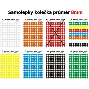 Samolepicí kolečka 8 mm různobarevná
