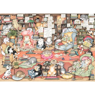 Ravensburger - Puzzle Crazy Cats Bingley's Bookclub - 1 000 piese