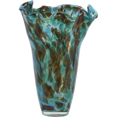 MADAM STOLTZ Váza z brokového skla Green / Brown / Blue, zelená barva, sklo