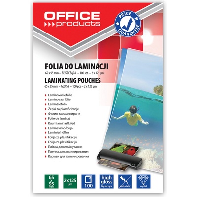 Office Products Фолио за ламиниране OP, 65x95mm, 125микрона опаковка 100 (25686-А)