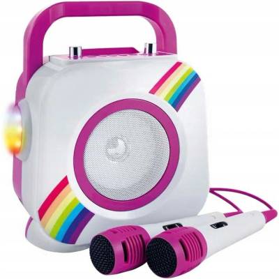 Karaoke set pro děti se 2 mikrofony dárek přenosný růžový