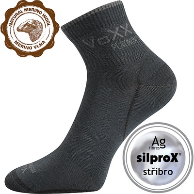 Voxx pánske ponožky so zosilnenou pätou Radik tmavo šedá