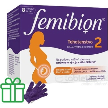 Femibion 2 tehotenstvo kys. listová + cholín + DHA + vitamíny + minerály 112 ks