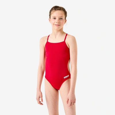Arena Team Swimsuit Challenge Solid dívčí jednodílné plavky červená