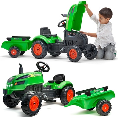 FALK Šlapací traktor 2048AB X Tractor s vlečkou a otevírací kapotou – Zboží Dáma