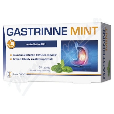Gastrinne mint Da Vinci Pharma 60 žvýkacích tablet