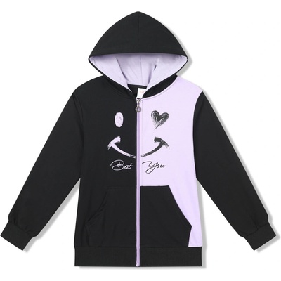 Kugo mikina MM9816 čierna / fialková