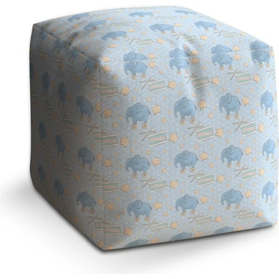 Sablio Taburet Cube Bubny a sloni - 50x50x50 cm