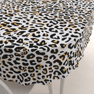 Biante bavlna oválný ubrus Sandra SA-409 Leopardí vzor na bílém 100x160cm