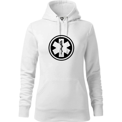 Rescue logo samostatné guľaté mikina dámská Cape s kapucí Biela