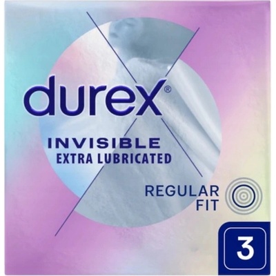 Durex Invisible LUBE extra zvlhčující tenké stěny 3 ks