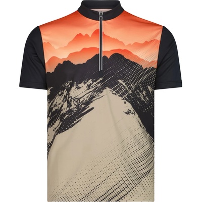 CMP Мъжка фланелка с къс ръкав за колоездене CMP T-Shirt Freebike with Backpocket Cycling jersey - Antracite / Corda / Orange - размер 48 (EU) (056-3988-0112)