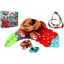 Teddies Autodráha barevná pružná auto na baterie se světlem