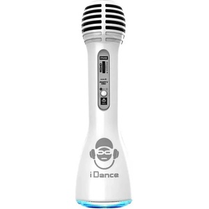 iDance Детски Bluetooth микрофон със светлини и тонколона, бял - iDance
