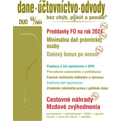 DUO č. 4-5 / 2024 - Preddavky FO, Minimálna daň PO