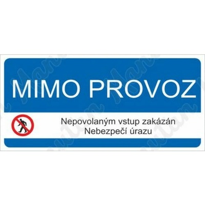 Mimo provoz, plast 190 x 90 x 0,5 mm