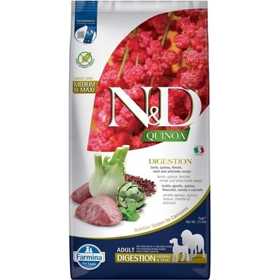 N&D GF Quinoa Dog Medium & Maxi Digestion Lamb 7 kg