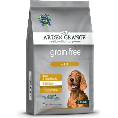 Arden Grange Grain Free Adult - патица и картофи за кучета над 12 месеца, 2кг