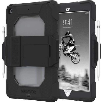 Griffin Survivor All Terrain Rugged Case - защита от най-висок клас за iPad 7 (2019), iPad 8 (2020) (черен)