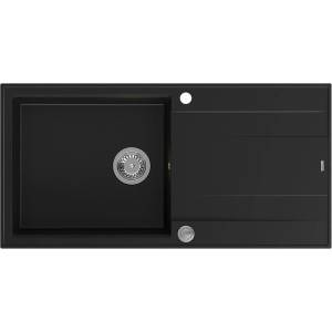 Quadron Вградена композитна мивка Quadron Unique Evan 146 XL въглеродно черно - неръждаема стомана 100x50 см (HCQE10050U7_BLM_P2O) Мивка за вграждане