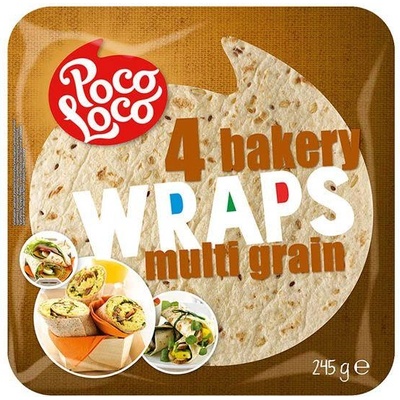 POCO LOCO МНОГОЗЪРНЕСТИ ПШЕНИЧНИ ТОРТИЛА ПИТКИ poco loco 4 БР x 25 СМ