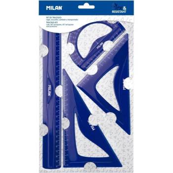 MILAN Чертожен комплект Acid Flex & Resistant, 4 части, син (1030160018)