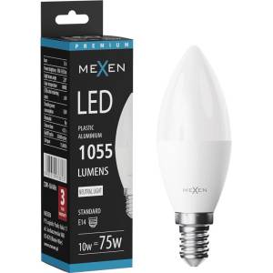 Mexen Nova LED крушка E14, C37, 10W, Неутрална - 4000K, 1055 lm - L102-E14-1040-01 (L102-E14-1040-01)